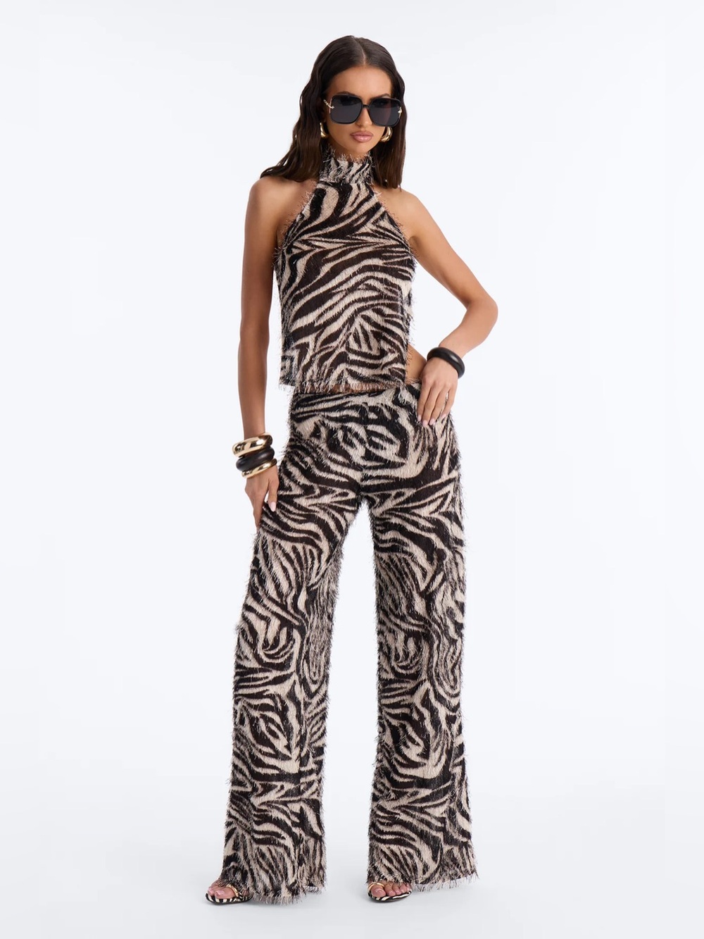 Fashion Nova Anaya Textured Knit Abstract Set